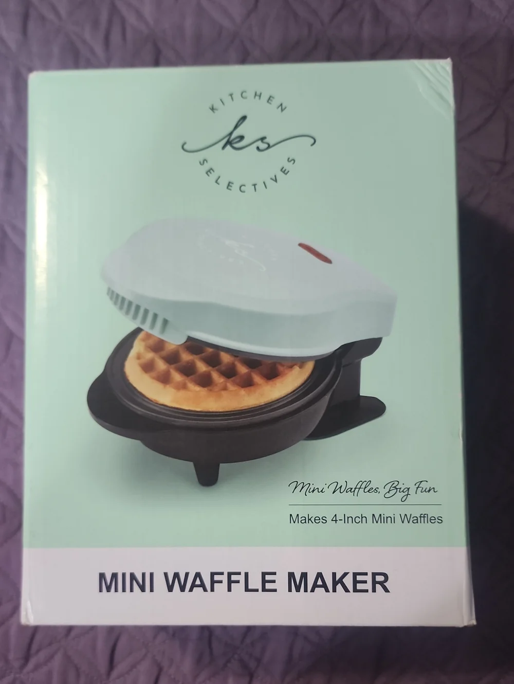 Kitchen Essentials Light Green Mini Waffle Maker